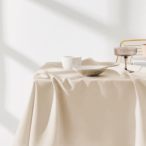 Nappe de table 140x220 rectangulaire crème imperméable room99 Aura