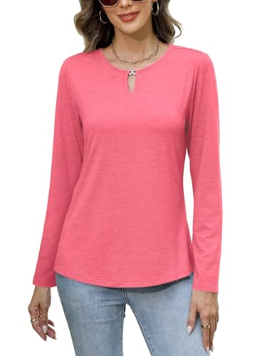 Long Sleeve Shirts for Women Crew Neck Women Long Sleeve Tops Casual Fall Tops Trendy Cute T Shirts Outfits Clothes3