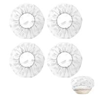 4 Stück Abdeckhauben für Lebensmittel Brot Backen Zubehör Gärkorb Gärkörbchen Bread Gärfolie Rund Schüsseln Sourdough Abdeckung Covers Gummizug Accessories Frischhaltehauben abdeckhaube gärkorb (4)