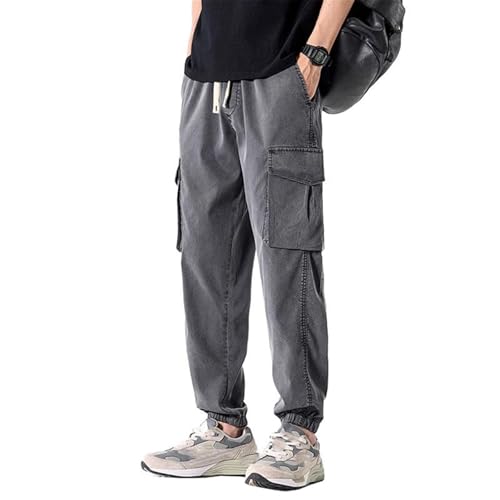 Men's Jeans Summer Loose Workwear Thin Denim Joggers Long Pants for Men