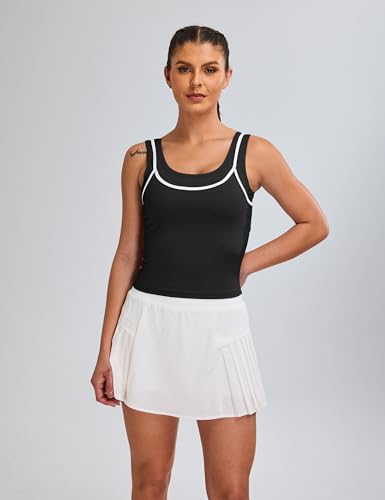 Blooming Jelly Women Workout Tank Tops Color Block Athletic Tops Crop Yoga Tops with Built in Bra2