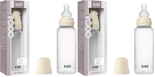 Biberon BIBS 270ml tétine silicone débit moyen anti-colique nouveau-né sans BPA