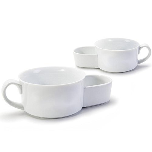 BIA Cordon Bleu White Porcelain 15 ounce Soup Cracker Bowl - Set of 2