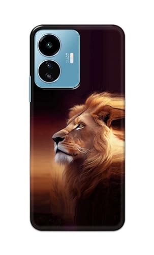 Image of PRINTFIDAA Plastic Printed Hard Back Cover Case For Vivo Iqoo Z6 Lite 5G | Vivo Y77 5G Back Cover (Danger Lion) -112, Multi