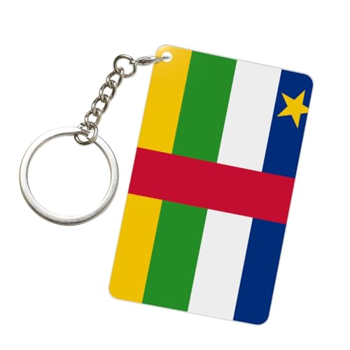 Porte-clés tendance en acrylique avec drapeau de la République centrafricaine pour homme et femme