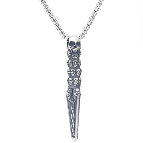 Collier punk masculin avec pendentif épée pour un look rétro