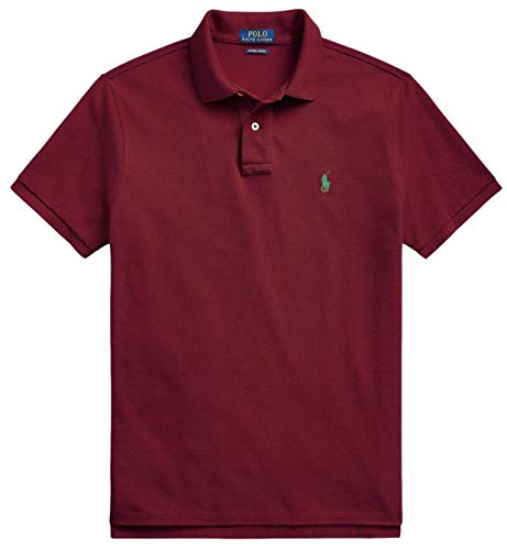 Image of POLO RALPH LAUREN Men Custom Fit Mesh Pony Logo Shirt (L, WineGreenPny)