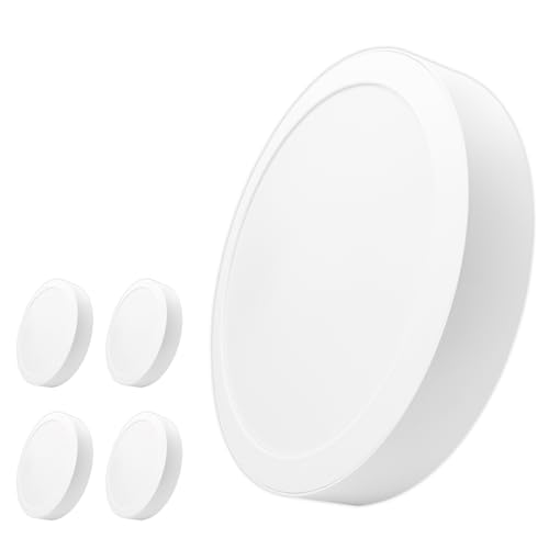 LED ATOMANT Pack 5x Plafon LED Redondo Superficie 225mm, 18W, Color Blanco Frio (6500K), 1650 Lumenes, Driver integrado, Para Techo Cocina Baño