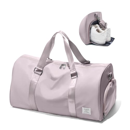 Image of Travel Duffle Bag,Weekender Overnight Bags for Women with Shoes Compartment,Tote Gym Bag Personal Item Carry On Bag for Travel Business Trips Sport Hospital Dance Pink
