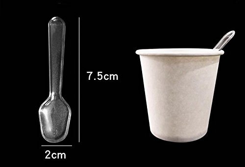 Esowemsn MM00891 1Pack (500Pcs) Disposable Clear Plastic Mini Spoon Best thumb #2