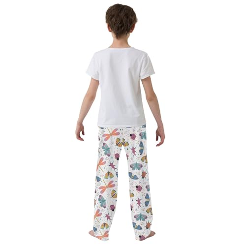 ZZXXB Dragonfly Moth Insect Boys Long Pants Soft Trousers Elastic Waist Kids Lounge Bottoms with Pockets S-XL3