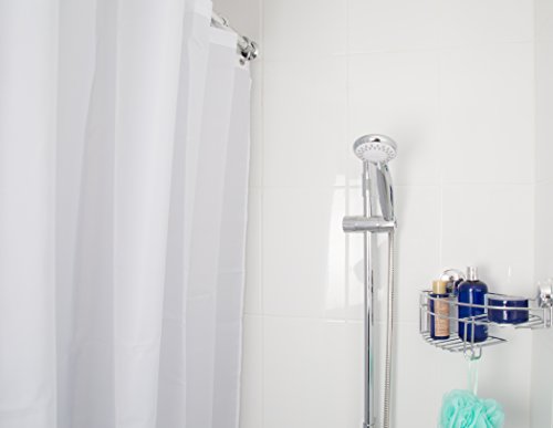 Croydex Professional Plain White Water-Resistant Textile Shower Curtain 2000 X 2000mm, W 78.7" x L 78.7" (1 Panels) - Image 3