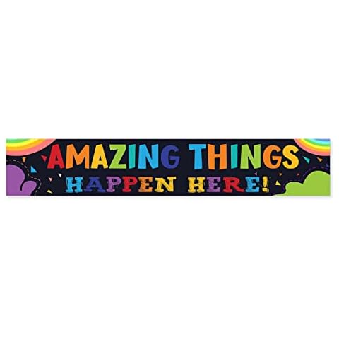 Motivierendes Klassenzimmer-Banner, 35.6x203.2 cm, nicht reißbarer Papierdruck, pädagogisch, ideal für Pinnwand und Wanddisplay für Vorschule, Grundschule und Mittelschule (Willkommen) Cover