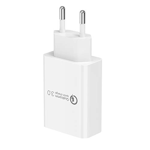 BERLS Quick Charge 3.0 Cargador de Red 18W Cargador Mvil para i Phone XS/i Phone XS MAX/i Phone XR, i Pad Pro/Air, Samsung Galaxy S8 / Note 8, LG G5, Nexus, HTC, Moto G4 y ms Carga Rpida