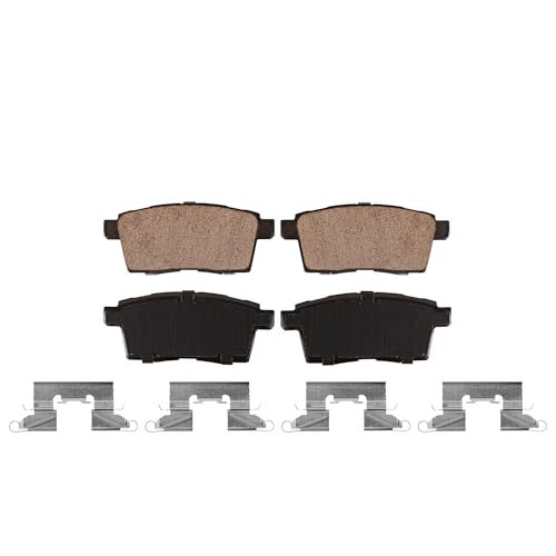 Image of Detroit Axle - Rear Brake Pads for 2007-2010 Ford Edge Lincoln MKX, 2007-2012 Mazda CX-7, 2007-2015 CX-9, Ceramic Brake Pads w /Hardware 2008 2009 Replacement