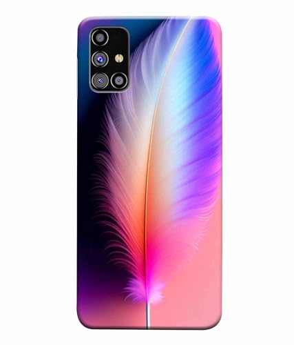 Image of Printed Hard Back Case Cover & Compatible for Samsung Galaxy M31S | Colourful Feather (Multicolor) - D1181