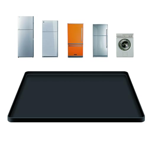 Mini Fridge Silicone Mat with Raised Edges, 24''x24''x0.6'', Refrigerator Floor Protector Mat, Under Sink Mat,Under Refrigerator Mat Mini Fridge Drip Pan Prevents Appliance Leakage Water Spills