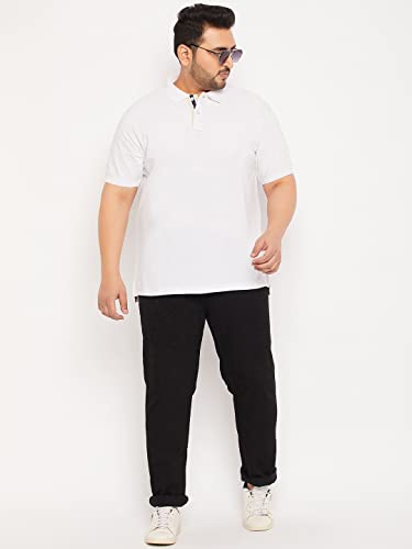 Image of Club York Men Cotton Blend Half Sleeve Polo Neck Solid Plus Size T-Shirt
