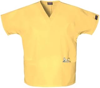 Amazon Co Jp イエロー スクラブトップス レディース 服 ファッション小物