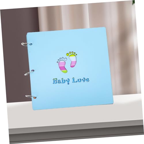 Abaodam Álbum de fotos do bebê álbum de fotos em madeira álbum de crescimento de bebê DIY livro de f