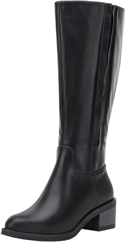 Jeossy Women's 9661 Knee High Boots, Fashion Riding Boots with Inside Zipper and Side Hidden Elastic Band, Side Elastic-9661-black, 10