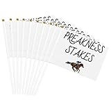 Ten Piece Preak-ness Stakes Preak-ness Horse Racing 5.5x8.2 Inch Double Sided Hand Held Flag, Mini Double Sided Printed Handheld Flag for Party Festival Parade Celebration Decor