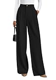 PRETTYGARDEN Womens Wide Leg Dress Pants 2026 Business Casual Flowy Work Palazzo Pants High Waisted Slacks Trousers (Black,Medium)