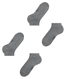 FALKE Mężczyźni Skarpety do trampek Happy Double Pack M Sn Bawełna krótkie jednokolorowe 2 Pak, Szary Light Grey Melange 3390, 43-46
