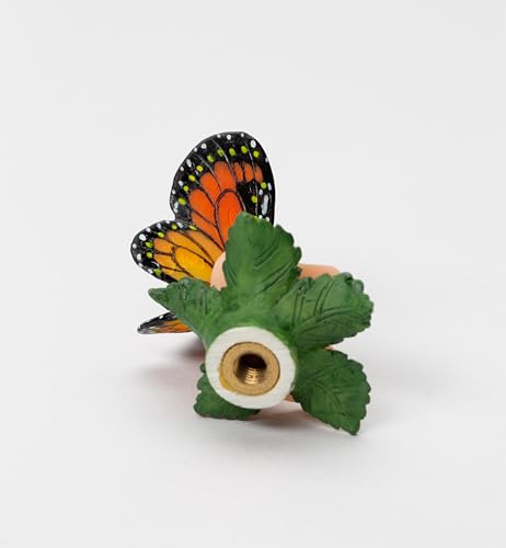Image of Cosmos Gifts Cold Cast Polyresin Butterfly with Rose Lamp Topper Finial, 1-7 /8 inch H