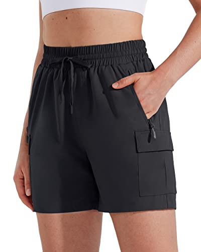 MASKERT Wanderhose Damen Kurz Outdoor Sports Shorts 5'' Laufshort Stretch...