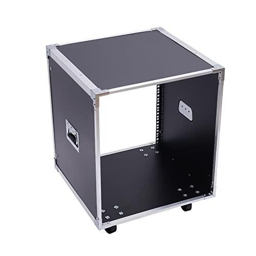 12U Portable Rolling Network Rack, Stereo Rack with Caster Wheels, Built in Handles 4 Post Cabinet...