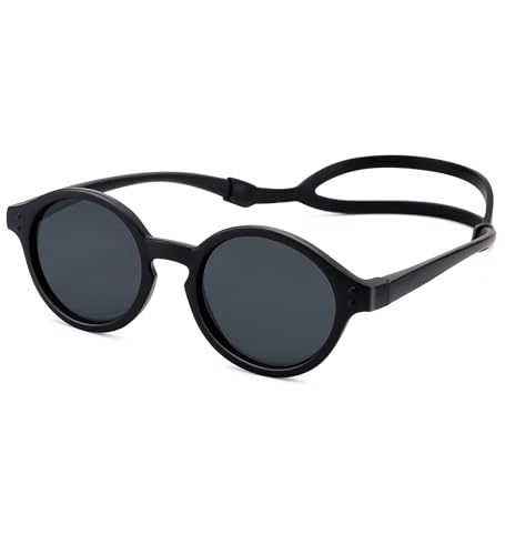 Image of NULOOQ Polarized Baby Sunglasses with Silicone Strap - Bendable TPEE Flexible Infant Sunglasses 0-24 Months
