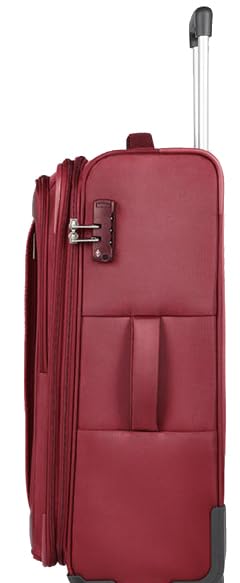 Image of Safari Polyester Slant Pro Soft-Sided Polyester 5 Years Warranty 8 Wheel Luggage Set Of 3 8 Spinner Wheels Trolley Bags (59 CM, 71 CM & 81 CM) (Red), S,M & L