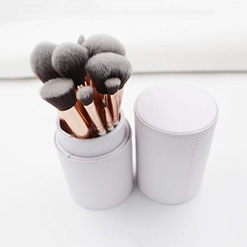 Perfect diary 12 Makeup Brush Set Eyeshadow Nose Shadow Loose Powder Blush Repair Capacity Brush Foundation Brush Eyebrow Brush Lip Brush A++ (Color : B)