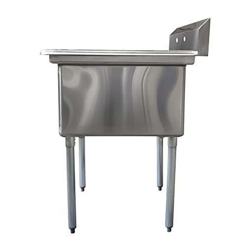 Image of AmGood Stainless Steel Prep & Utility Sink | 304 Stainless Steel | Overall Size: 30 inch x 29.5 inch | Restaurant, Kitchen, Laundry, Garage | NSF (Bowl Size: 24 inch x 24 inch No Faucet)