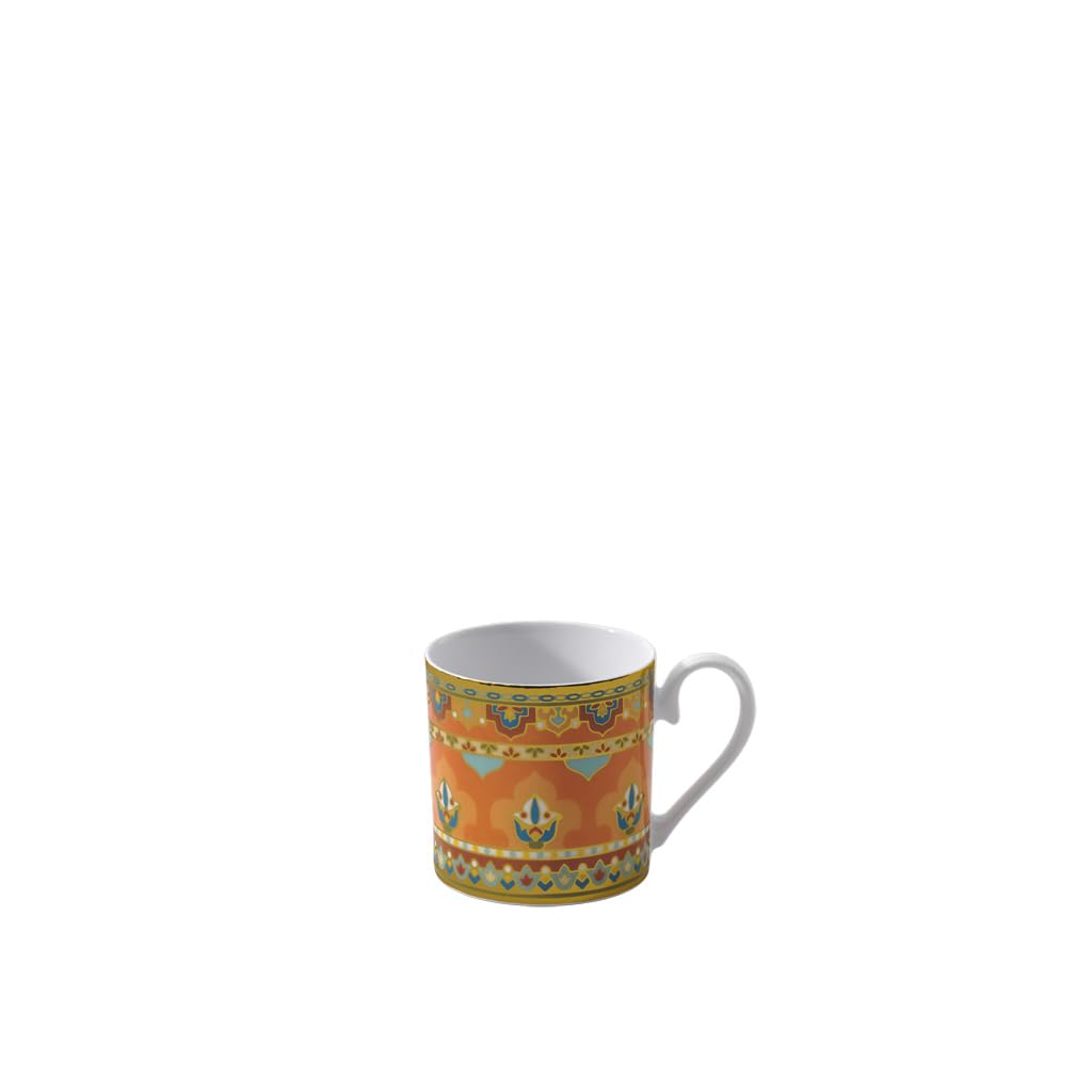 Villeroy & Boch Samarkand Mandarin Tazza Espresso Senza Piatto, 0.10 L, Porcellana Bone China, Mandarin, 29.3x16.5x8.1 cm