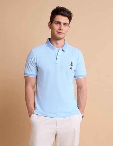 Image of U.S. Polo ASSN. Solid Slim Fit Polo T Shirts for Men - 100% Cotton, Half Sleeves Mens Tshirt
