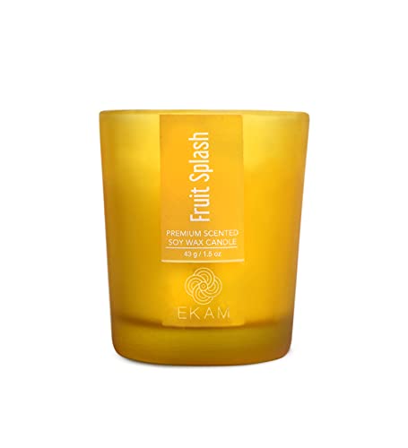 Image of EKAM Fruit Splash Votive Soy Wax Scented Candle, 40 Grams, 10 Hours Burn Time| Long Lasting Premium Candles | Ideal for Home Decor | Gifting & Aromatherapy