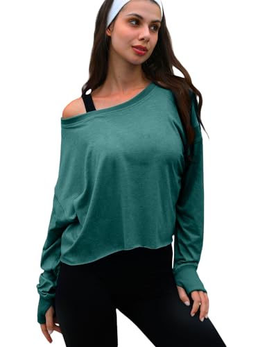 Image of UNIANKIYA Open Back Workout Tops for Women Long Sleeve Cropped Athletic Clothes Gym Running Yoga Low Impact Sports T Shirts
