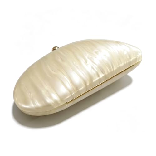Image of Acrylic Shell Shaped Bag Luxury Marble Clutch Evening Purses for Women Glitter Handbag for Wedding Cocktail Party Prom