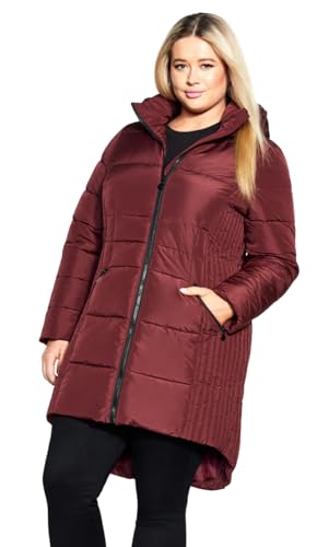 EVANS Women's Plus Size Contrast Zip Coat2