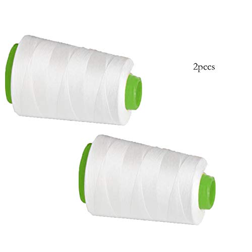 Hilos de costura algodón 2 piezas blanco verde miniatura 4