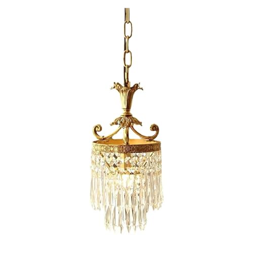 Lustre en cristal rétro blanc froid style Feng Shui pour éclairage de chambre et couloir