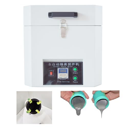 INTSUPERMAI Solder Paste Cream Mixer Automatic Sloder Paste Mixing Single Tank 1000ml SMT Tin Cream Mixing Equipment 1350 R/Min