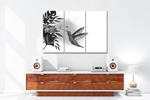Impression d'art sur châssis grand format colibri et flore tropicale