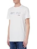 jeep j t-shirt uomo est.1941 stampa grande anelli legno j23w, bianco, m