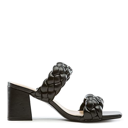 Womens Braided Heeled Sandals Mostly-S By Soda Black 8.5 #TOP24