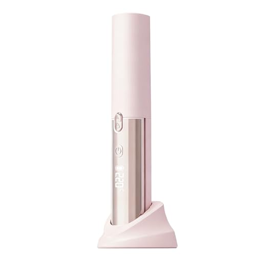 Plancha para pelo inalámbrica 2 en 1 de cerámica rosa miniatura 1