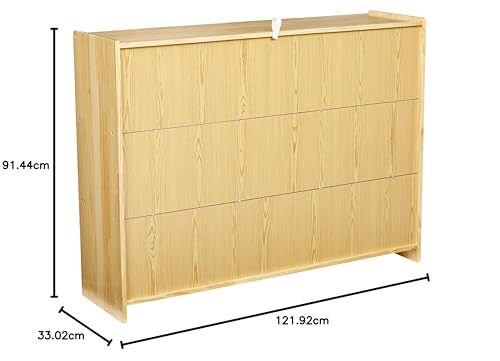 AmazonBasics Solid Wood Storage Cabinet with 6 Storage Shelves (Pine Finish)