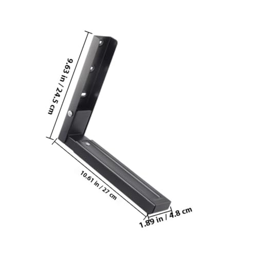 Support Micro-Ondes Pliable Noir Étagère Murale Cuisine Compacte